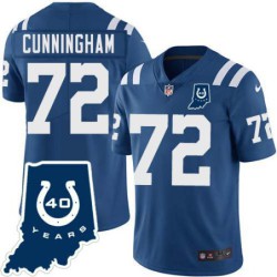 Colts #72 Rick Cunningham 40 Years ANNI Jersey -Blue
