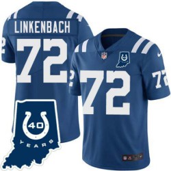 Colts #72 Jeff Linkenbach 40 Years ANNI Jersey -Blue