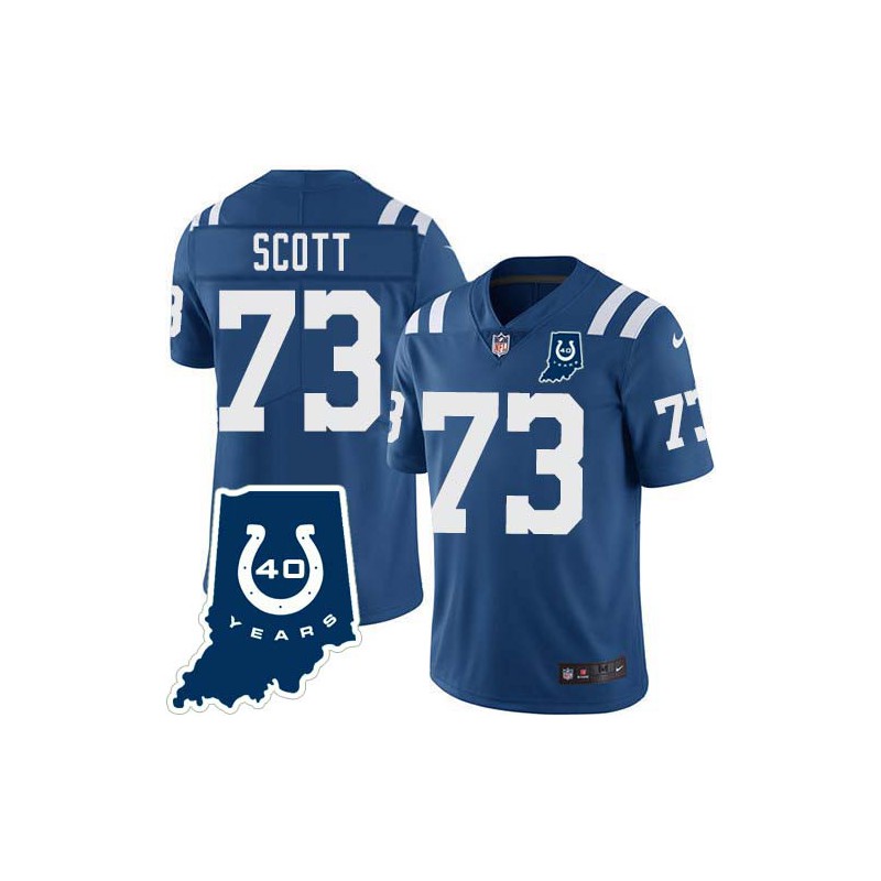 Colts #73 Jake Scott 40 Years ANNI Jersey -Blue