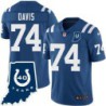 Colts #74 Khalil Davis 40 Years ANNI Jersey -Blue