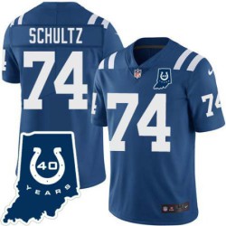 Colts #74 William Schultz 40 Years ANNI Jersey -Blue