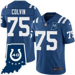 Colts #75 Jim Colvin 40 Years ANNI Jersey -Blue