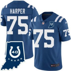 Colts #75 Shawn Harper 40 Years ANNI Jersey -Blue