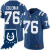 Colts #76 Shon Coleman 40 Years ANNI Jersey -Blue