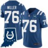 Colts #76 Fred Miller 40 Years ANNI Jersey -Blue