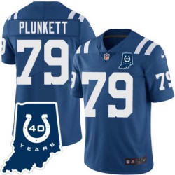 Colts #79 Sherman Plunkett 40 Years ANNI Jersey -Blue