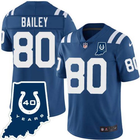 Colts #80 Aaron Bailey 40 Years ANNI Jersey -Blue