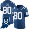 Colts #80 Aaron Cox 40 Years ANNI Jersey -Blue