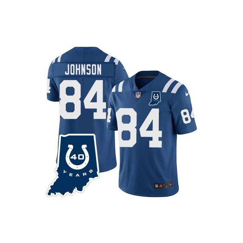 Colts #84 Kelley Johnson 40 Years ANNI Jersey -Blue