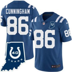 Colts #86 Justice Cunningham 40 Years ANNI Jersey -Blue