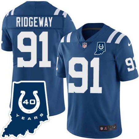 Colts #91 Hassan Ridgeway 40 Years ANNI Jersey -Blue