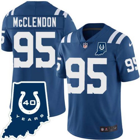 Colts #95 Skip McClendon 40 Years ANNI Jersey -Blue