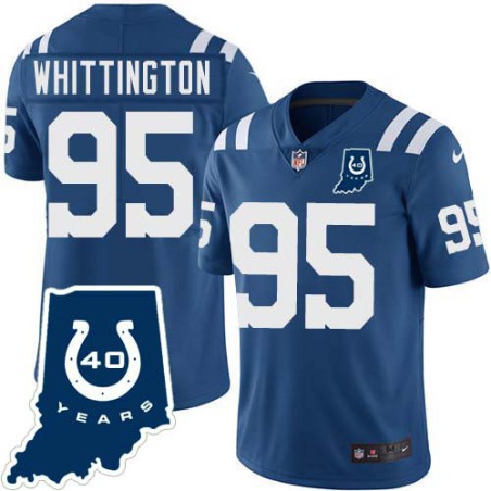 Colts #95 Bernard Whittington 40 Years ANNI Jersey -Blue