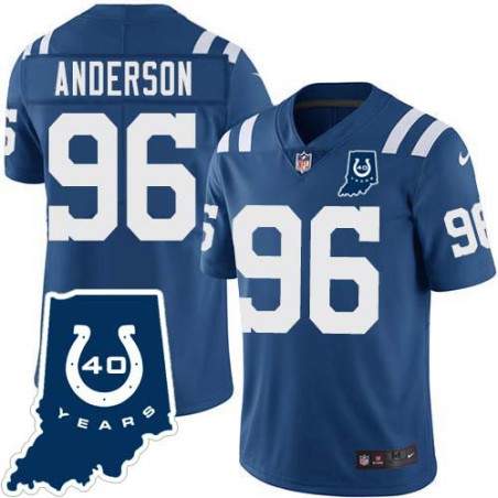 Colts #96 Henry Anderson 40 Years ANNI Jersey -Blue