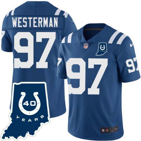 Colts #97 Jamaal Westerman 40 Years ANNI Jersey -Blue