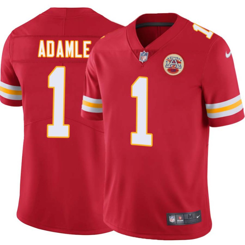 Mike Adamle #1 Chiefs Football Red Jersey