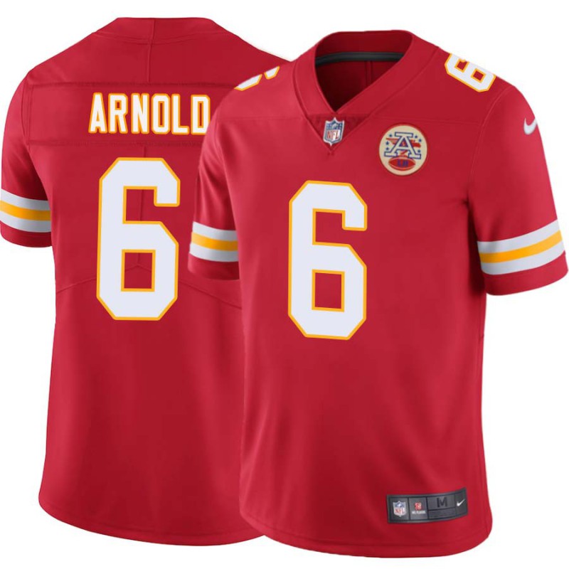 Jim Arnold #6 Chiefs Football Red Jersey