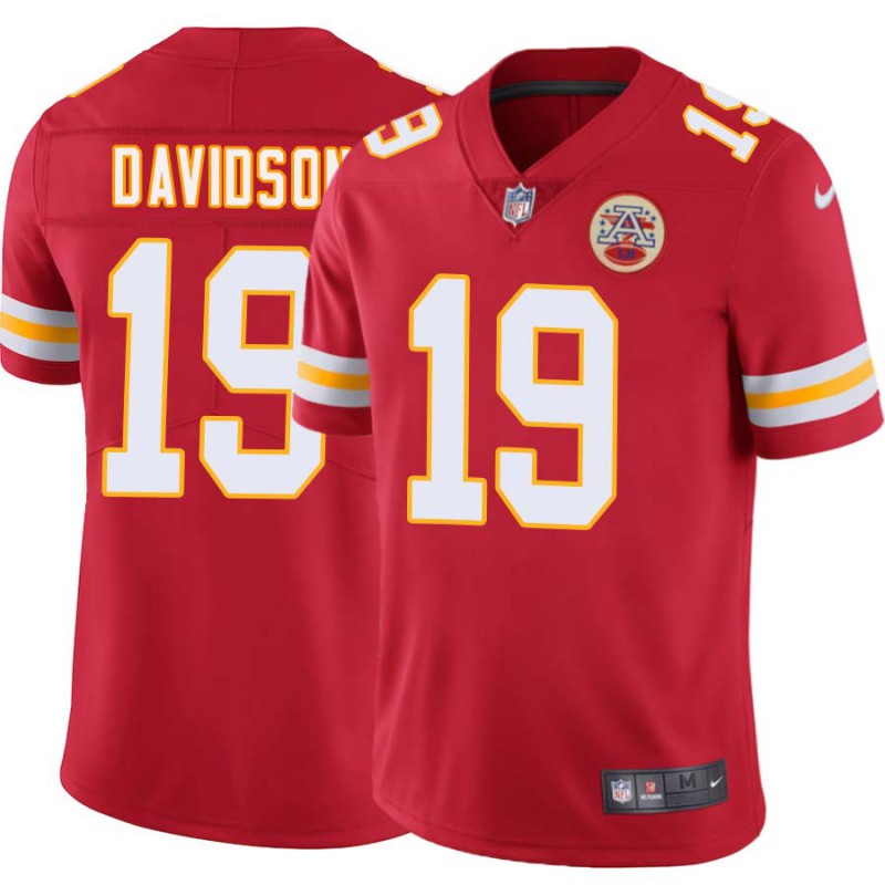 Cotton Davidson #19 Chiefs Football Red Jersey