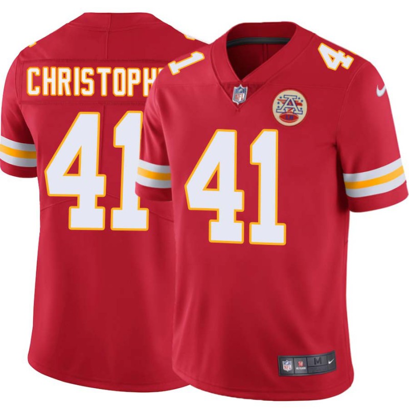 Herb Christopher #41 Chiefs Football Red Jersey