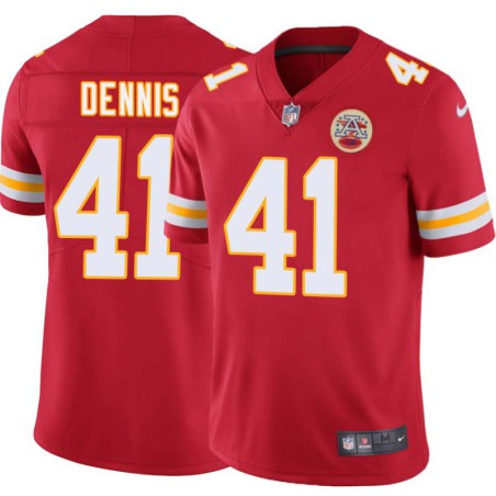 Pat Dennis #41 Chiefs Football Red Jersey