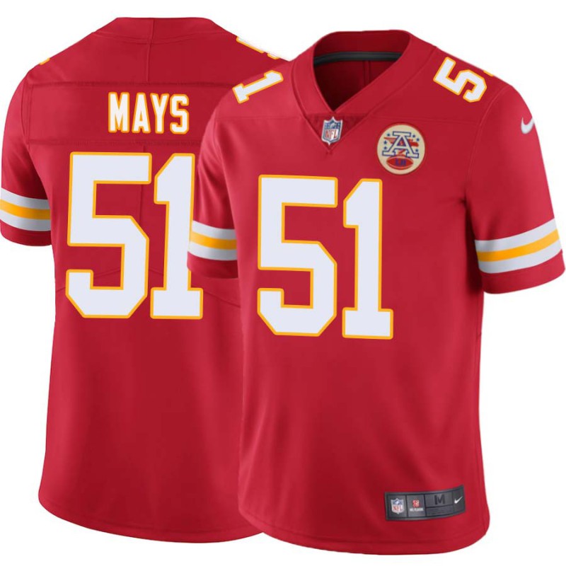 Corey Mays #51 Chiefs Football Red Jersey