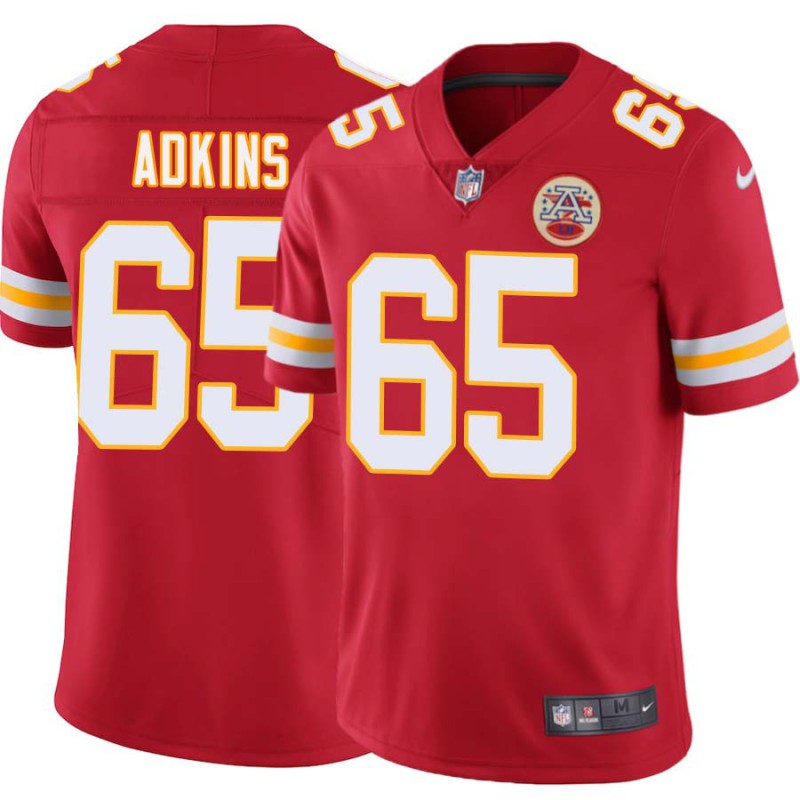 Kevin Adkins #65 Chiefs Football Red Jersey