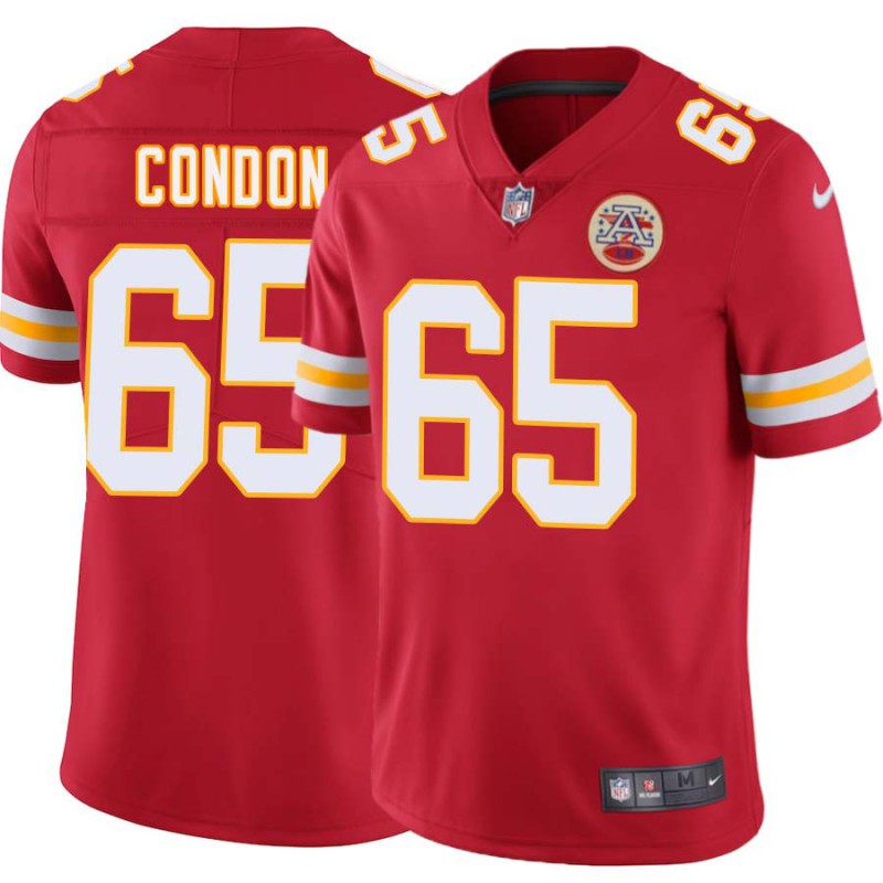 Tom Condon #65 Chiefs Football Red Jersey