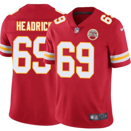 Sherrill Headrick #69 Chiefs Football Red Jersey