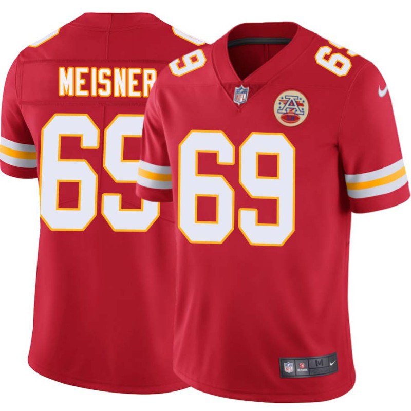 Greg Meisner #69 Chiefs Football Red Jersey