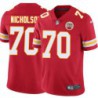 Jim Nicholson #70 Chiefs Football Red Jersey