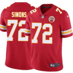 Keith Simons #72 Chiefs Football Red Jersey
