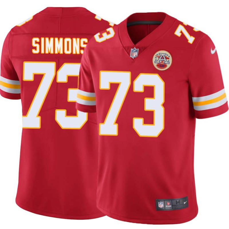 Bob Simmons #73 Chiefs Football Red Jersey