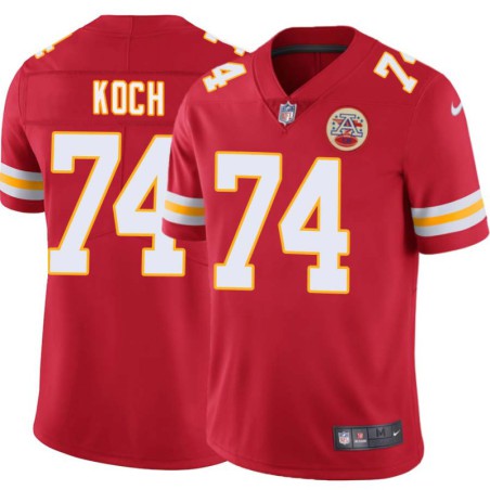 Pete Koch #74 Chiefs Football Red Jersey