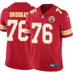 Tom Drougas #76 Chiefs Football Red Jersey