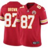 Aaron Brown #87 Chiefs Football Red Jersey