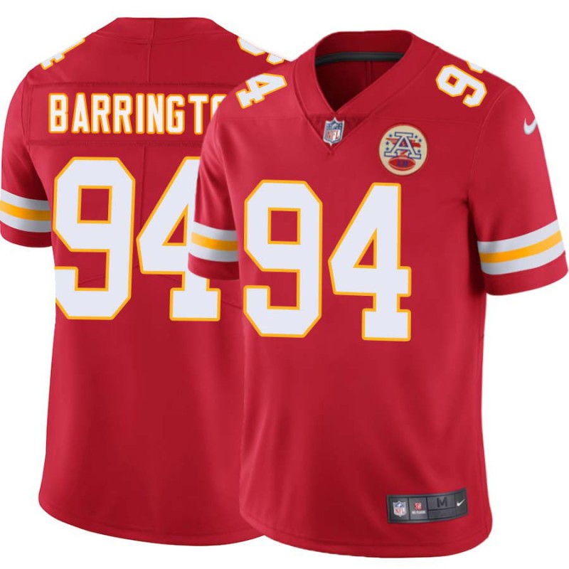 Sam Barrington #94 Chiefs Football Red Jersey