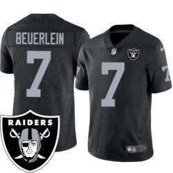 Steve Beuerlein #7 Raiders Team Logo Black Jersey