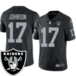 Tyron Johnson #17 Raiders Team Logo Black Jersey