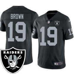 Vincent Brown #19 Raiders Team Logo Black Jersey