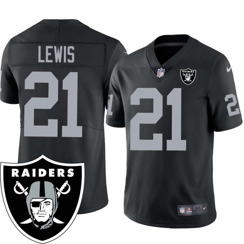 Garry Lewis #21 Raiders Team Logo Black Jersey