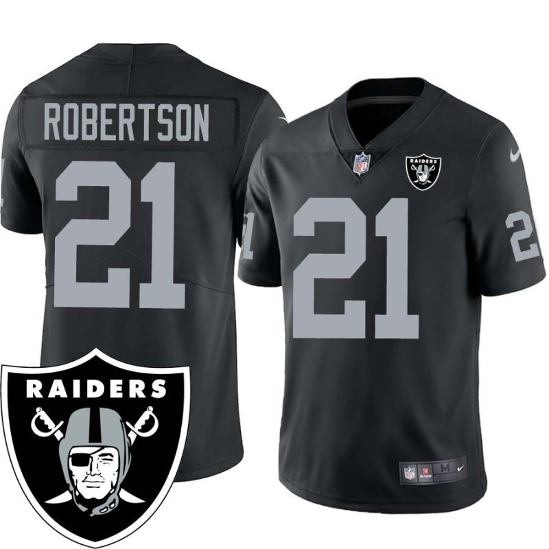 Amik Robertson #21 Raiders Team Logo Black Jersey