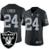 Marshawn Lynch #24 Raiders Team Logo Black Jersey