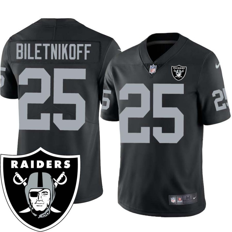 Fred Biletnikoff #25 Raiders Team Logo Black Jersey