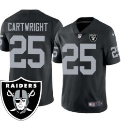 Rock Cartwright #25 Raiders Team Logo Black Jersey