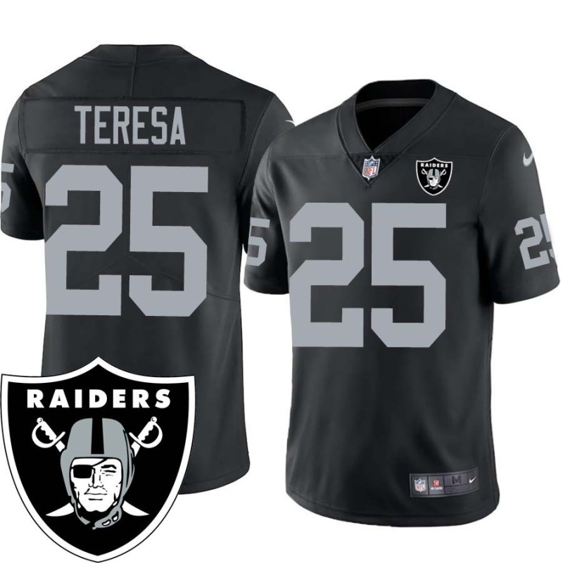 Tony Teresa #25 Raiders Team Logo Black Jersey