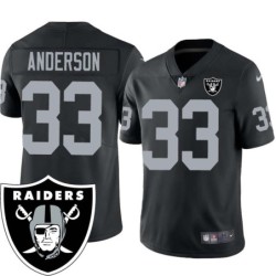 Eddie Anderson #33 Raiders Team Logo Black Jersey