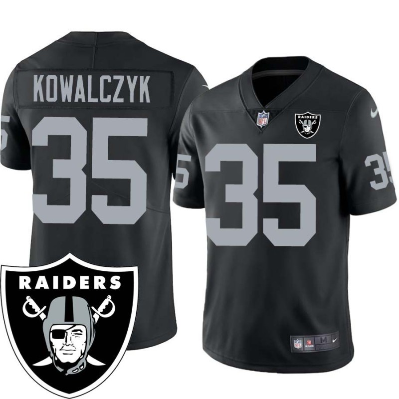 Walt Kowalczyk #35 Raiders Team Logo Black Jersey