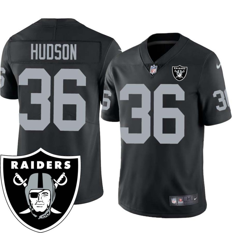 Bob Hudson #36 Raiders Team Logo Black Jersey