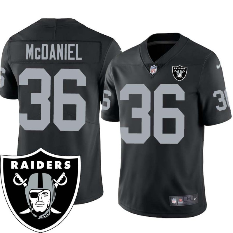 Terry McDaniel #36 Raiders Team Logo Black Jersey