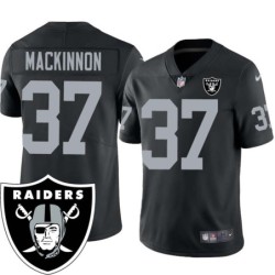 Jacque MacKinnon #37 Raiders Team Logo Black Jersey